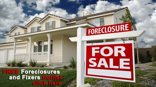 Foreclosure Home For Sale Sign in Front of New House